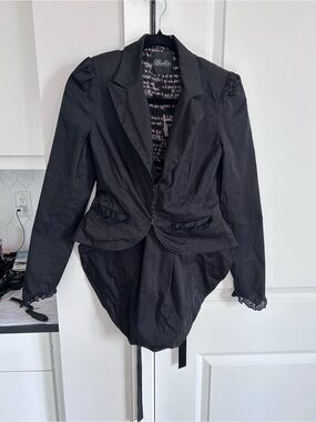 Lip Service Blacklist Victorian Steampunk Jacket Peplum Corset Gothic Lace Trim